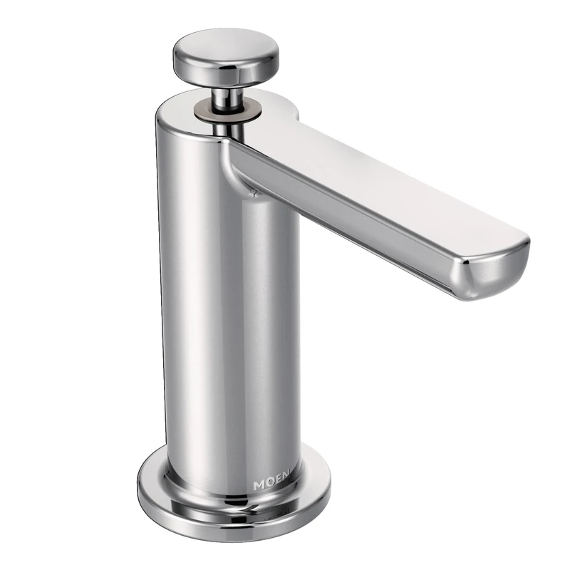 Moen S3947C Premium Deck Mounted Kitchen Soap Dispenser with Above The Sink Refillable Bottle, Chrome, 1.125