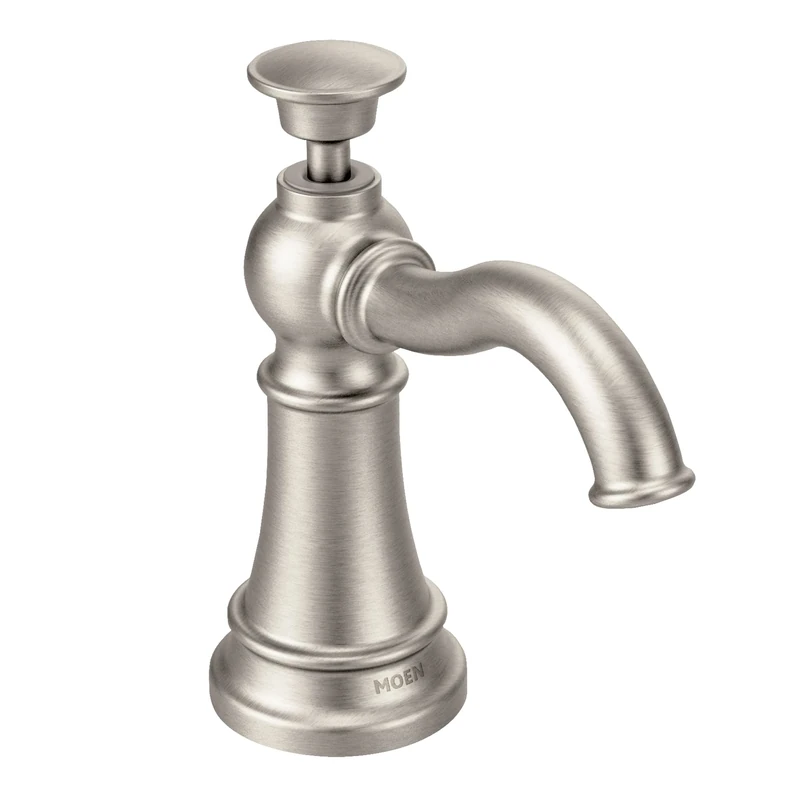 Moen Deck Mounted Kitchen Soap Dispenser with Above The Sink Refillable Bottle, Spot Resist Stainless, 1.12