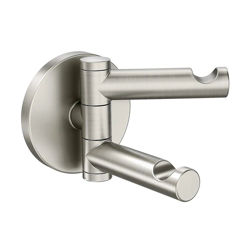 Moen YB0402BN Align Modern Double Swivel Robe Hook, Brushed Nickel