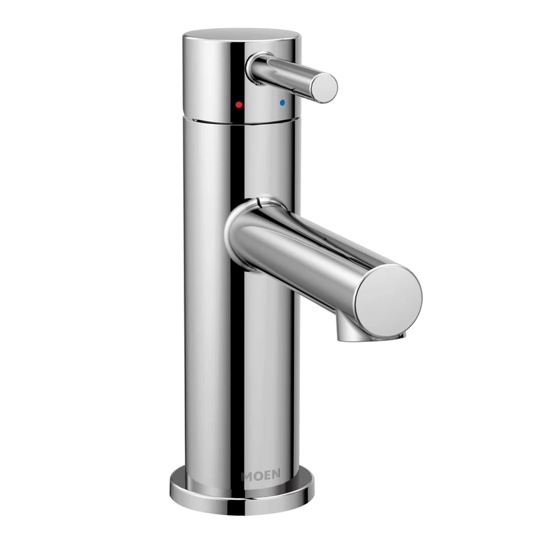 Moen 6190 Align One Handle Modern Bathroom Faucet with Drain Assembly and Optional Deckplate, Chrome, 0.375