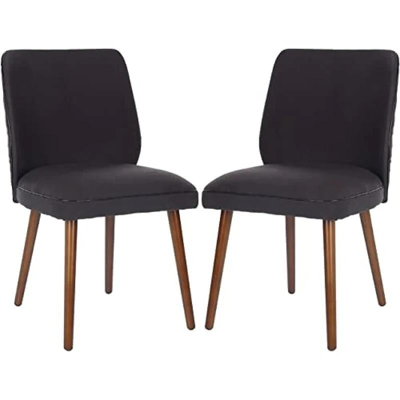 SAFAVIEH Set of 2 Ottoman, in Dark Taupe, 45 X 60 X 80