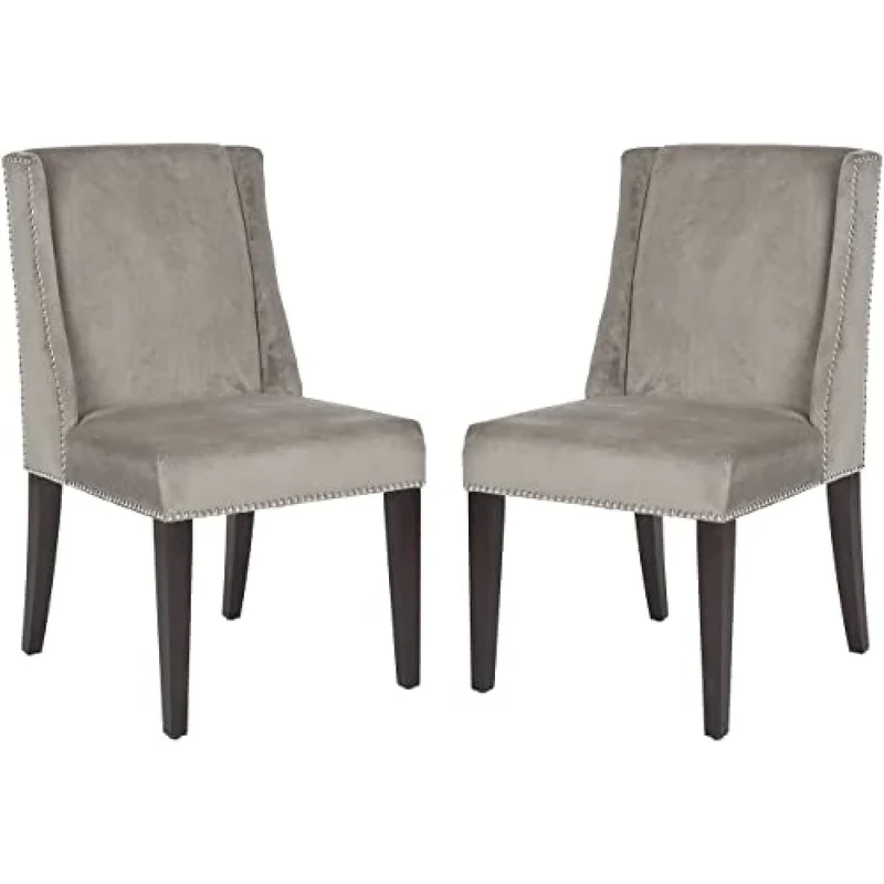 SAFAVIEH Set of 2 Wooden Dining Chairs, in Mushroom
