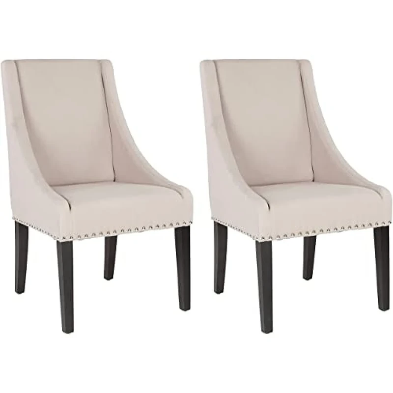 SAFAVIEH Set of 2 Wooden Dining Chairs, in Beige