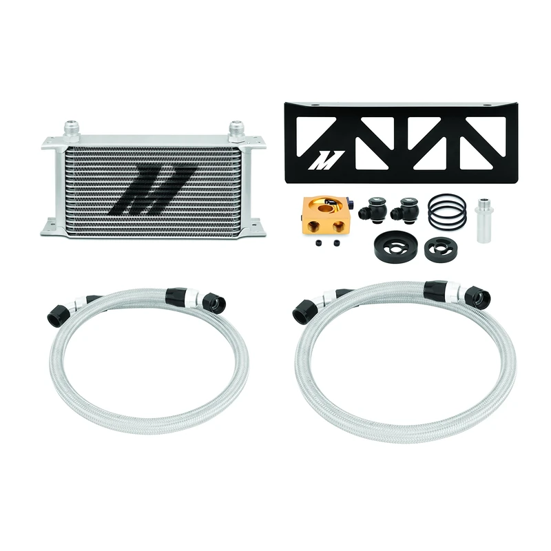 Mishimoto MMOC-BRZ-13T Oil Cooler Kit Thermostatic Compatible With Subaru BRZ Scion FR-S 2013+ Silver