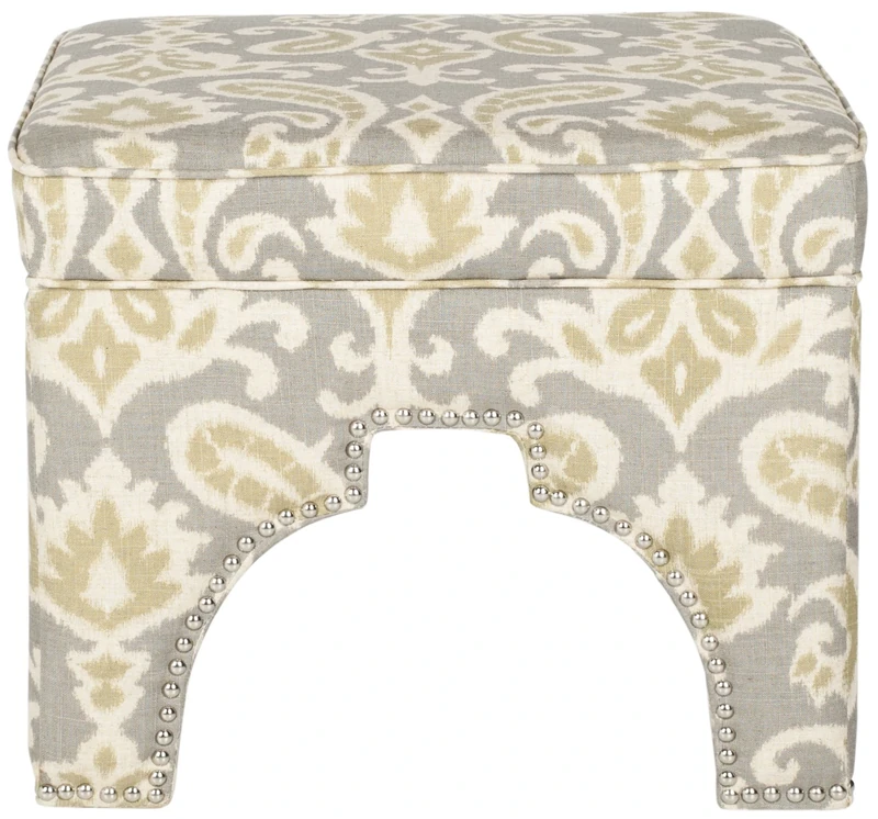 SAFAVIEH Modern Indoor Bench, in Light Grey and White, 54 X 54 X 45.46