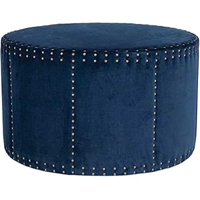 SAFAVIEH Upholstered Ottoman, in Navy, 85 X 85 X 50