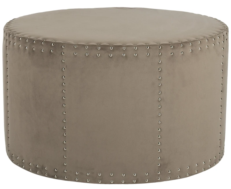 SAFAVIEH Upholstered Ottoman, in Mushroom, 85 X 85 X 50