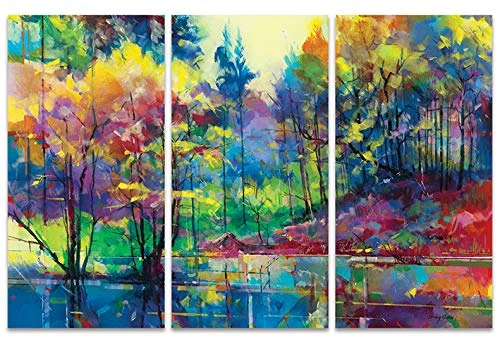 The Art Group "Meadowcliff Pond Doug Eaton Canvas Print, Multi-Colour, 10 x 150 x 1.3 cm