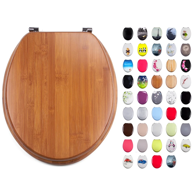 MSV Bamboo Toilet Seat, Brown, 30 x 20 x 15 cm
