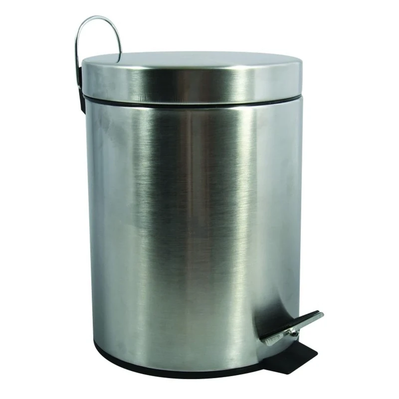MSV Stainless Steel Pedal Bin, Silver, 20 Litre