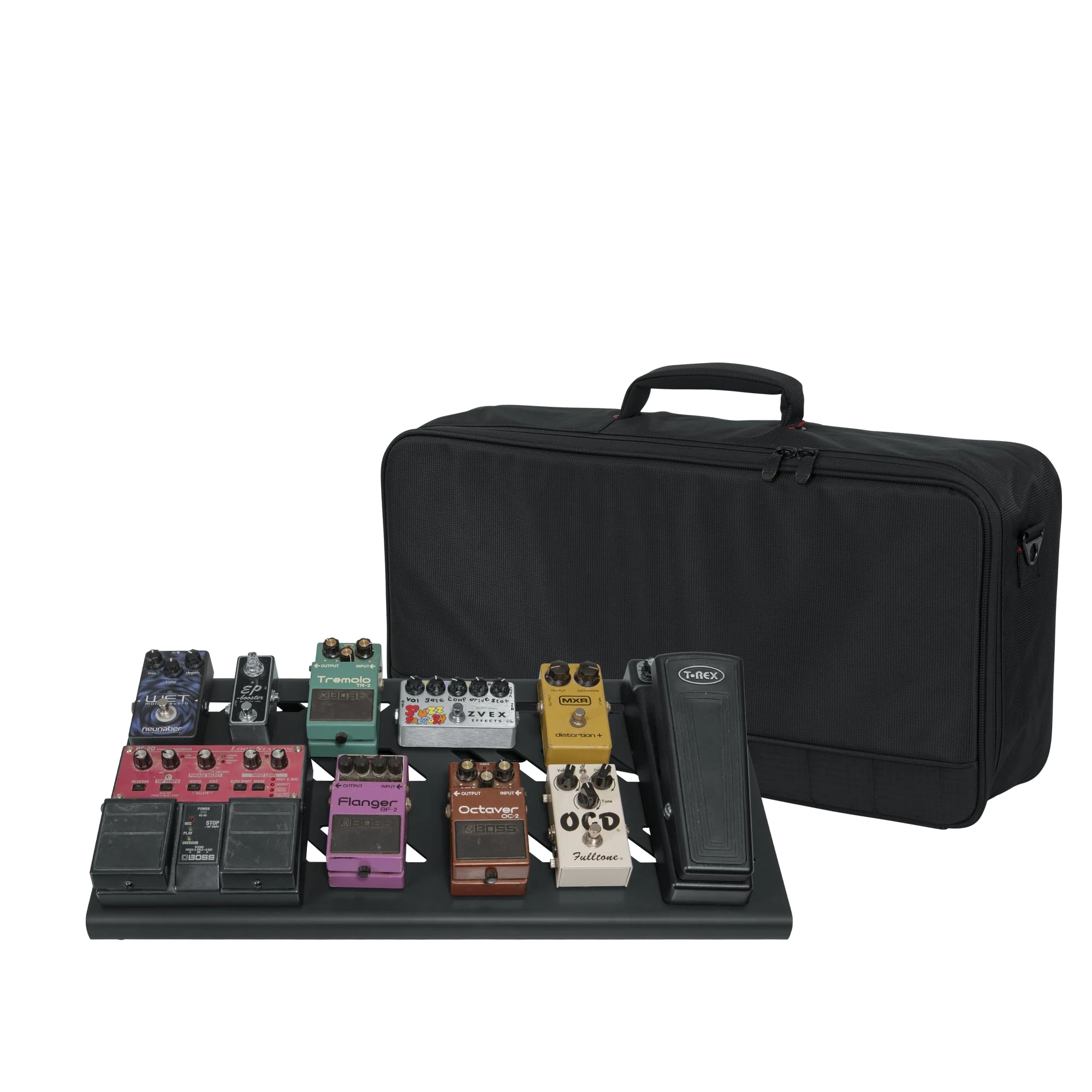 Gator Cases Aluminum Pedal Board with Carry Bag, Large 23.75" x 10.66", Stealth Black Pedalboards (GPB-BAK-1)