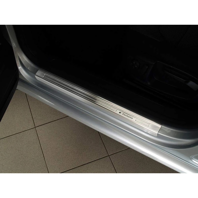 Avisa Inox door sill protectors compatible with Volkswagen Passat 3C Sedan/Variant 2005-2014 - 'Exclusive' - 4-pieces - Image 1
