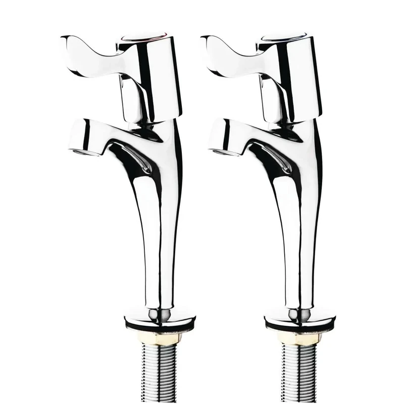 2x Vogue Basin Pillar Lever Taps Bathroom Washroom Cloakroom Sink Restaurant