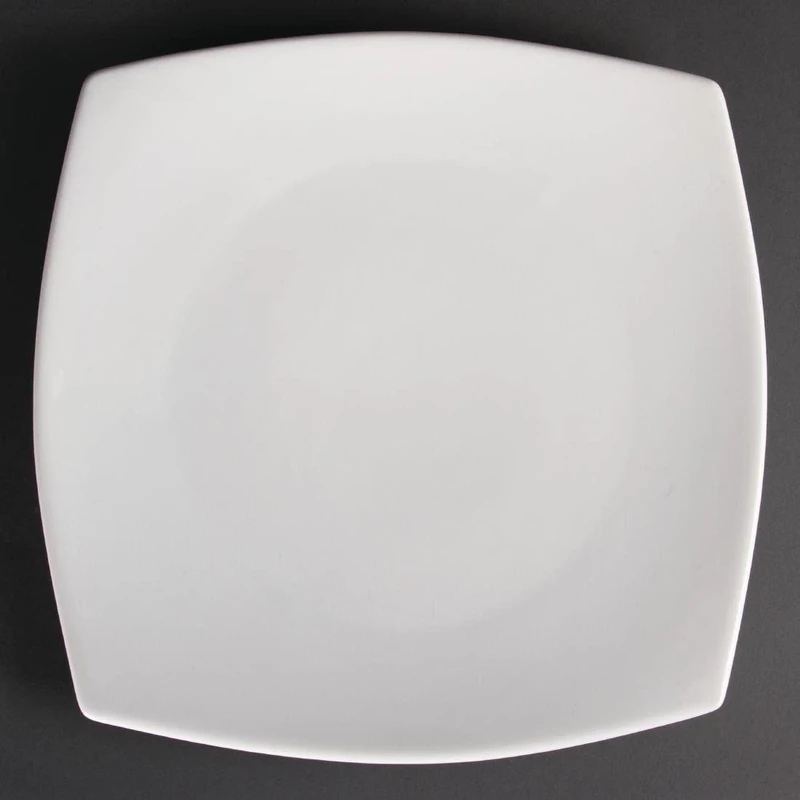 Olympia Whiteware Rounded Square Service Plates 305mm Porcelain 6pc