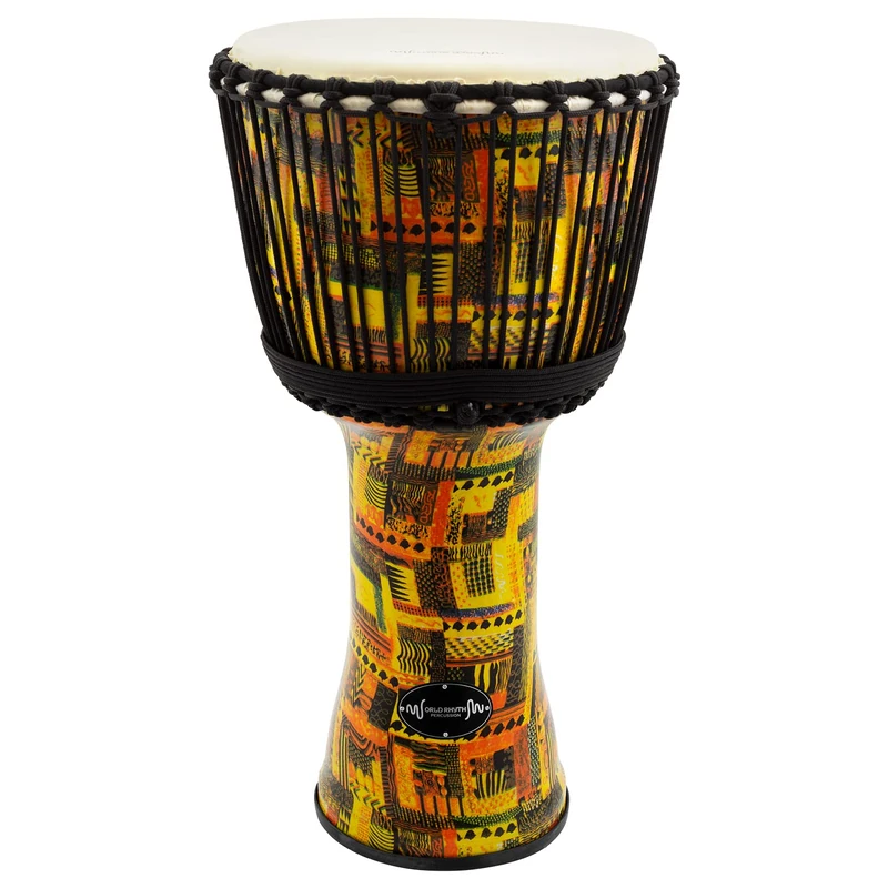 World Rhythm 11 Inch Rope Tuned Djembe Drum – Orange, MDJ003-OR - Image 1
