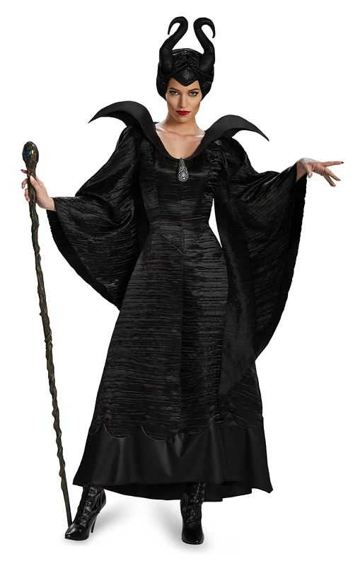 DISGUISE Adult Deluxe Maleficent Christening Black Gown Fancy dress costume Size 4/6