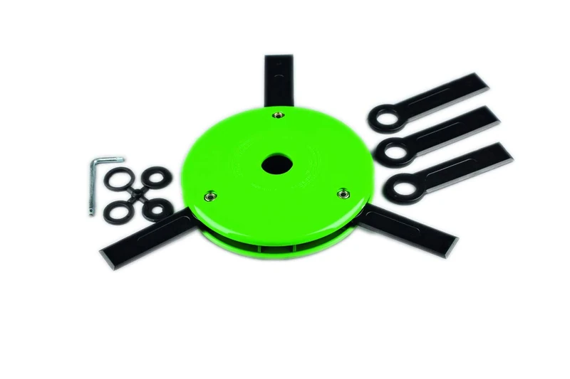 Ratioparts 3 Moving Plastic Blades 25.4 & 20.0 mm Connection Mower Head, Green