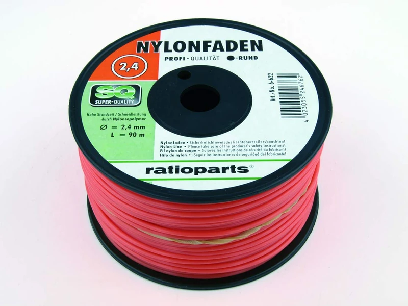 Ratioparts Nylon Thread 3.0 mm Copolymer 240 m Trimmer Line Round Mowing Line Orange