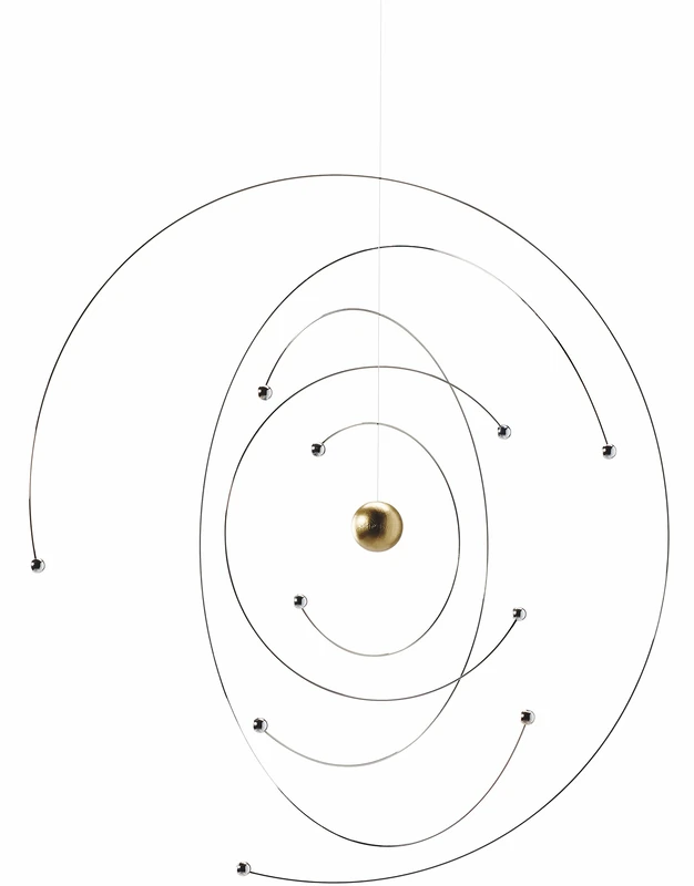 Flensted Mobiles Niels Bohr Mobile - Gold/Silver Steel (27cm) - Image 1