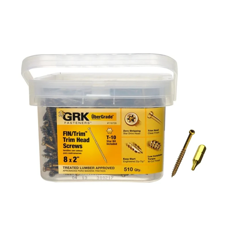 GRK 116728#8 by 2-inch HandyPak Finish/Trim Screws, (510 per Pail)