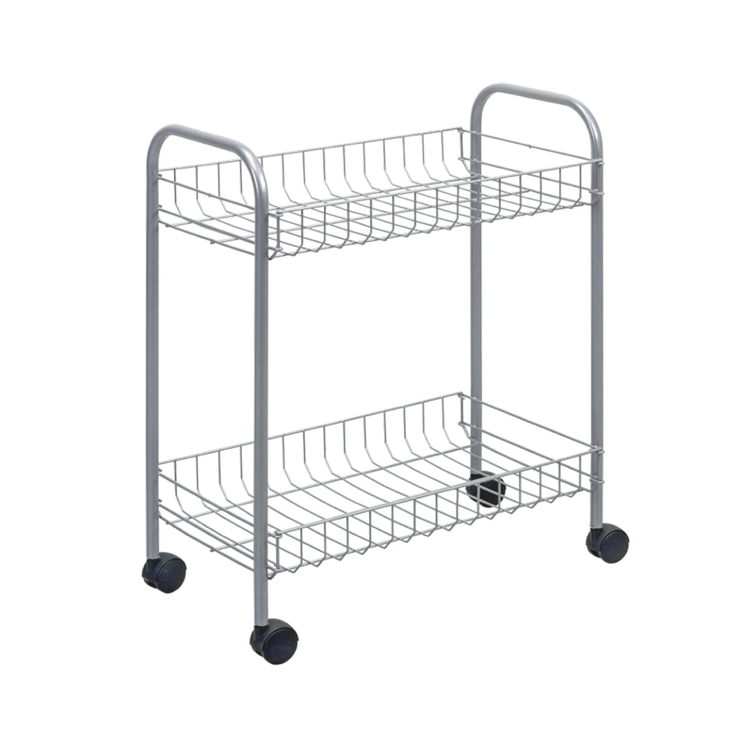Metaltex Madrid 2-Tier Trolley with Wheels - Multipurpose Storage Cart for Home including Kitchen, Bathroom, Dining and Children’s Room - White, 41 x 23 x 51 Centimetres