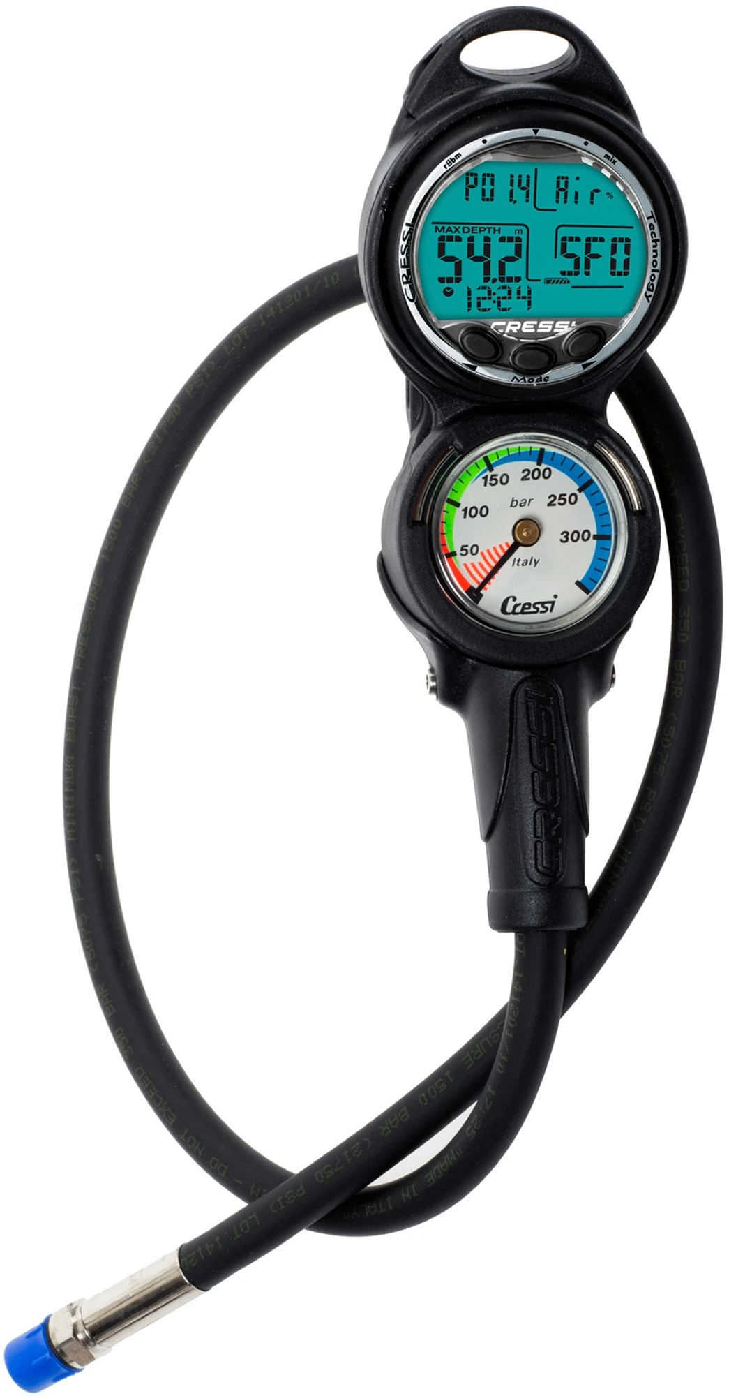 Cressi Giotto Diving Console - Black, 2 Bar