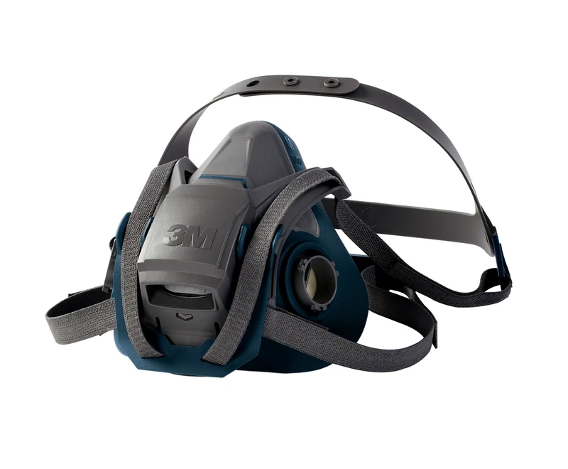 3M Reusable Half Face Mask 6502QL Reliable Protection In Harsh Working Environments - 1x Respirator Mask, Black, Medium
