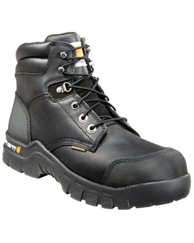 Carhartt Men's 6" Rugged Flex Waterproof Breathable Composite Toe Leather Work Boot CMF6371,Black Oil Tanned,9 M US