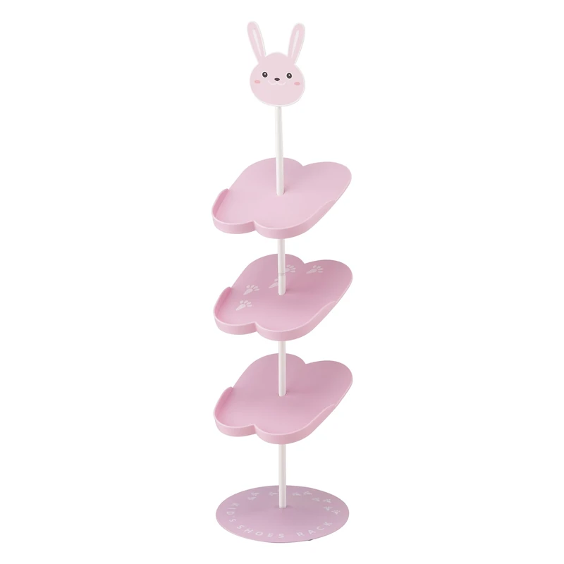 Yamazaki 7962 Shoe Rack for Kids, pink, Steel/Polypropylene, Minimalist, 18 x 18 x 67 cm