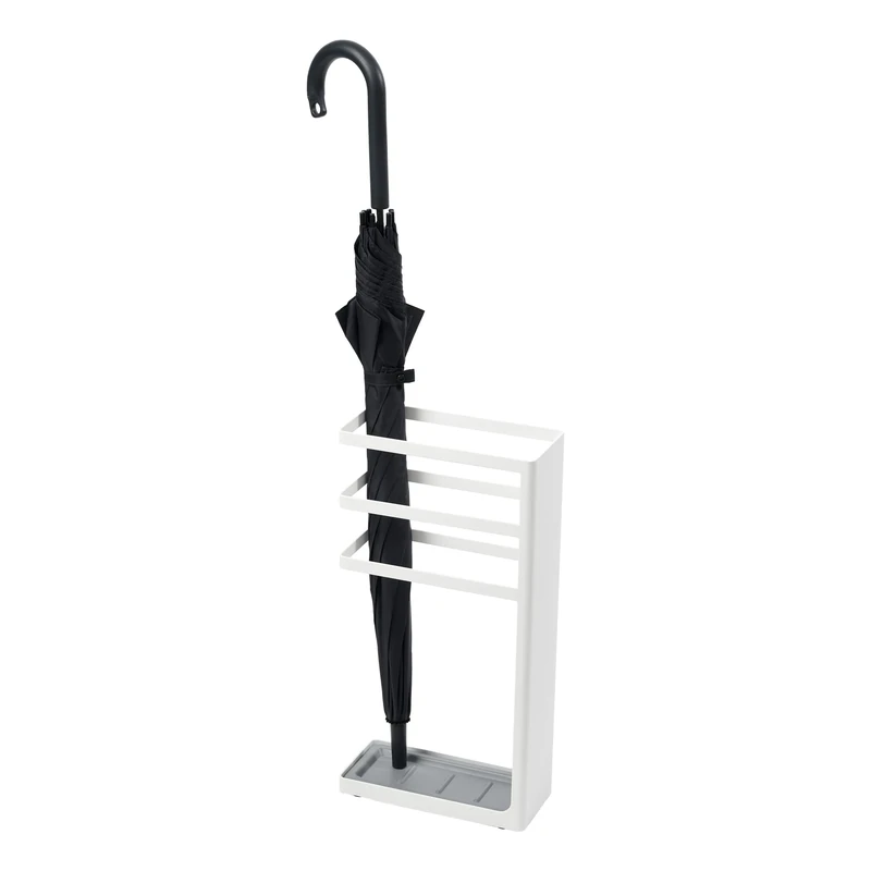 Yamazaki 7932 LAYER Slim Umbrella Stand, White, Steel, Minimalist Design, 23 x 10.5 x 45 cm (LxWxH)