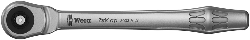 Wera 05004003001 8003 A Zyklop Metal Ratchet with push-through square and 1/4" drive