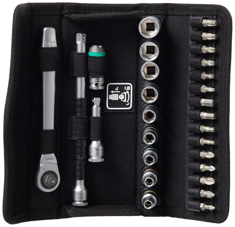 Wera 05004018001 8100 SA 8 Zyklop Metal Ratchet Set with switch lever, 1/4" drive, metric 28 pieces