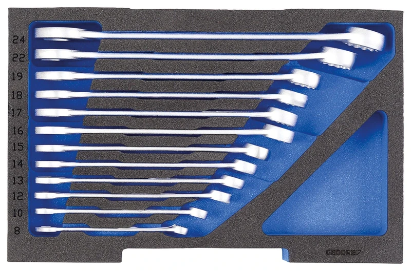 Gedore 1100 CT1 7 Ratchet Ring Spanner Set in 1/2 L-Boxx 136 Module Qty: 1