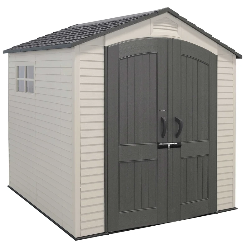 Lifetime 60190 7 x 7ft Heavy Duty Plastic Shed, Beige