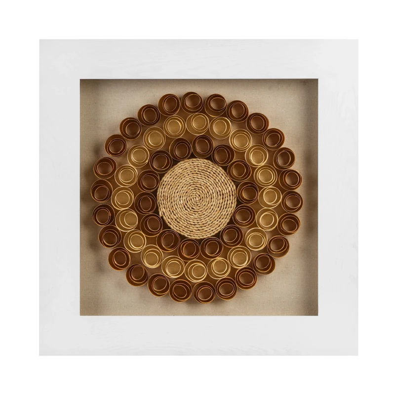 Premier Housewares Natural Circle Wall Art Frame - White