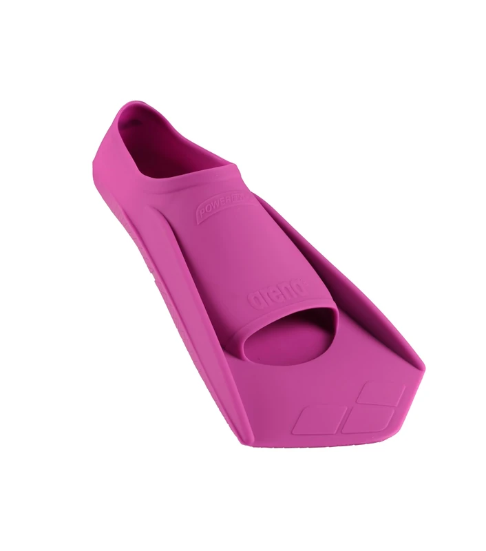 arena Powerfin Swimming Pool Training Fins, Adult Swimming Pool Fins, 100% Silicone Fins, Comfortable Short Swimming Pool Fins, pink-Black