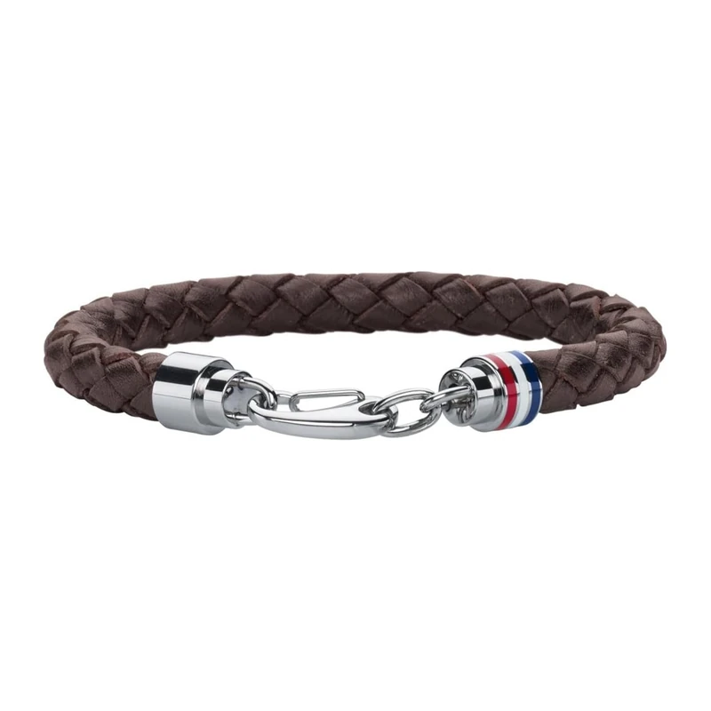 Tommy Hilfiger Jewelry Men's Braided Leather Bracelet Brown - 2700530