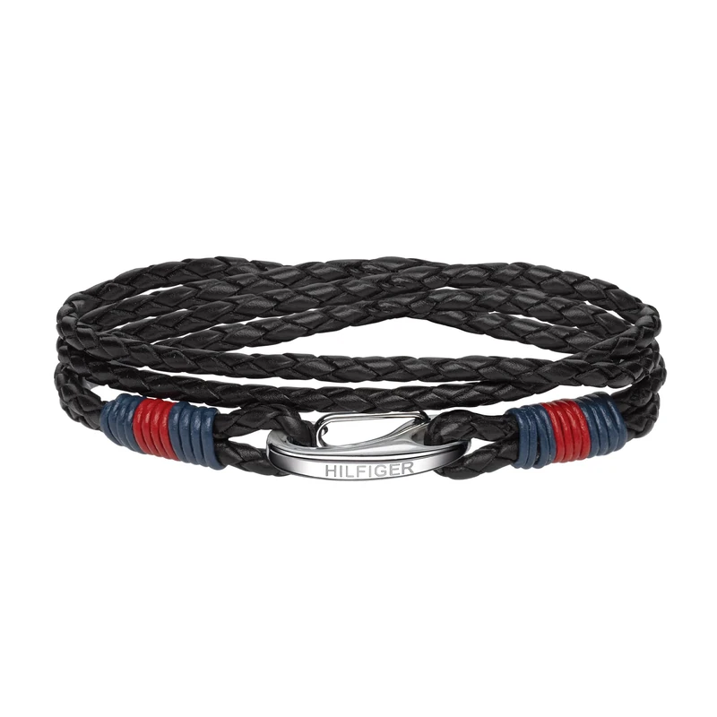 Tommy Hilfiger Jewelry Men's Leather Bracelet Black - 2700534