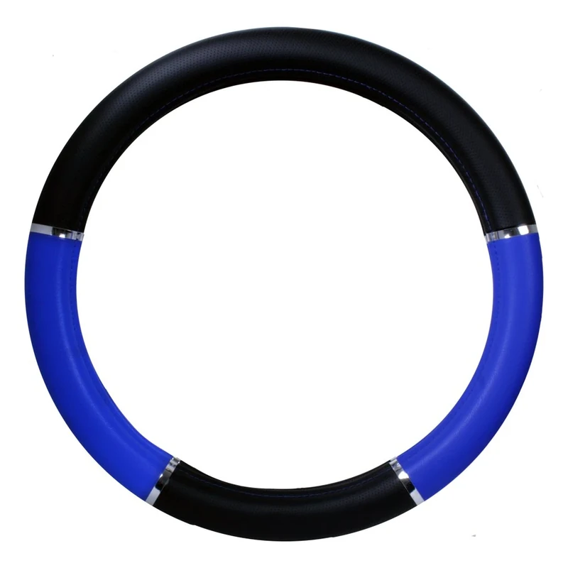 Grand General 54013 Black/Blue 18" Deluxe Steering Wheel Cover