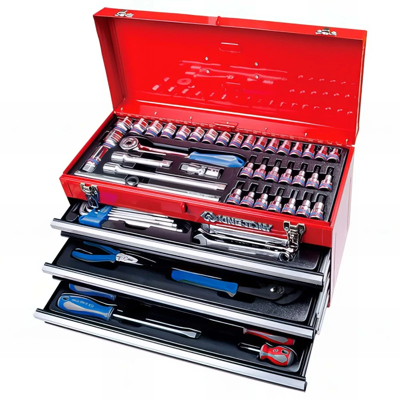 KING TONY 901073MR Tool Chest with 3 Drawers Slide Type, Set of 73