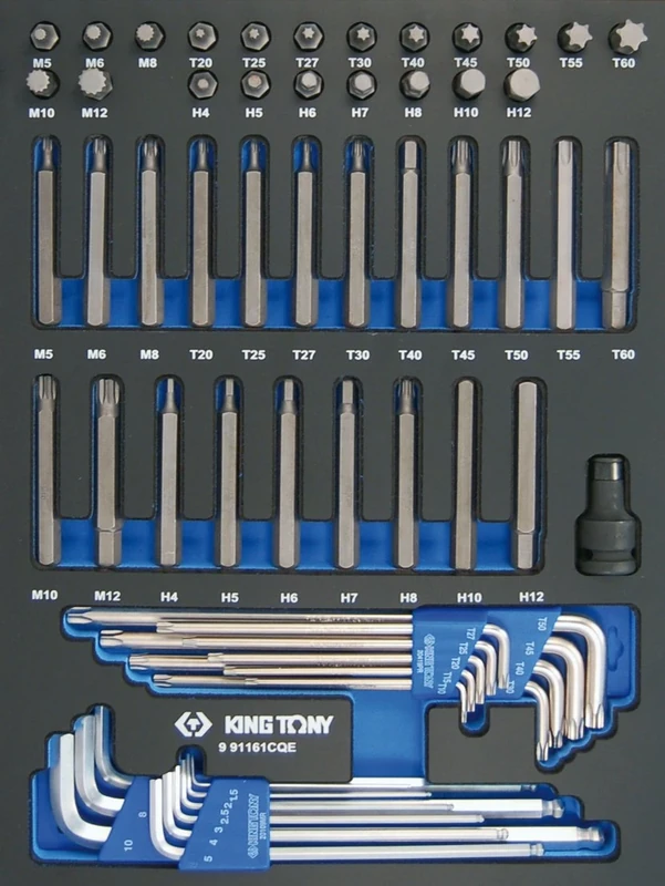 KING TONY 991161CQE Combination Bits Eva Foam and PP, Set of 61