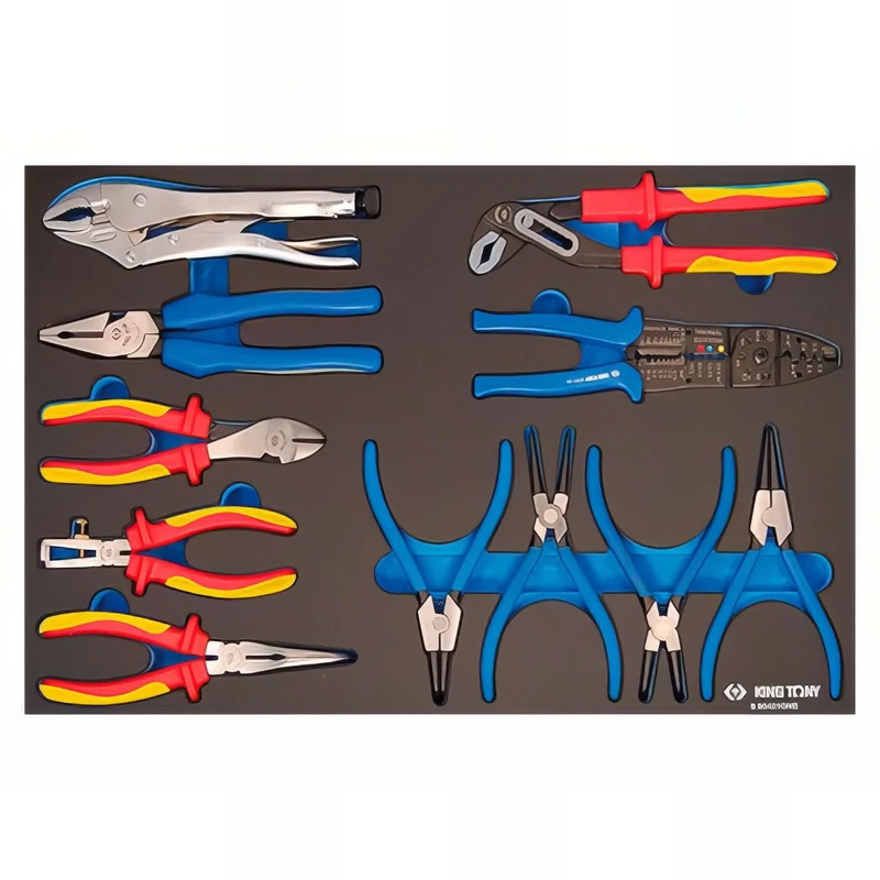 KING TONY 990421GNE Combination Pliers Tools Eva Foam and PP, Set of 8