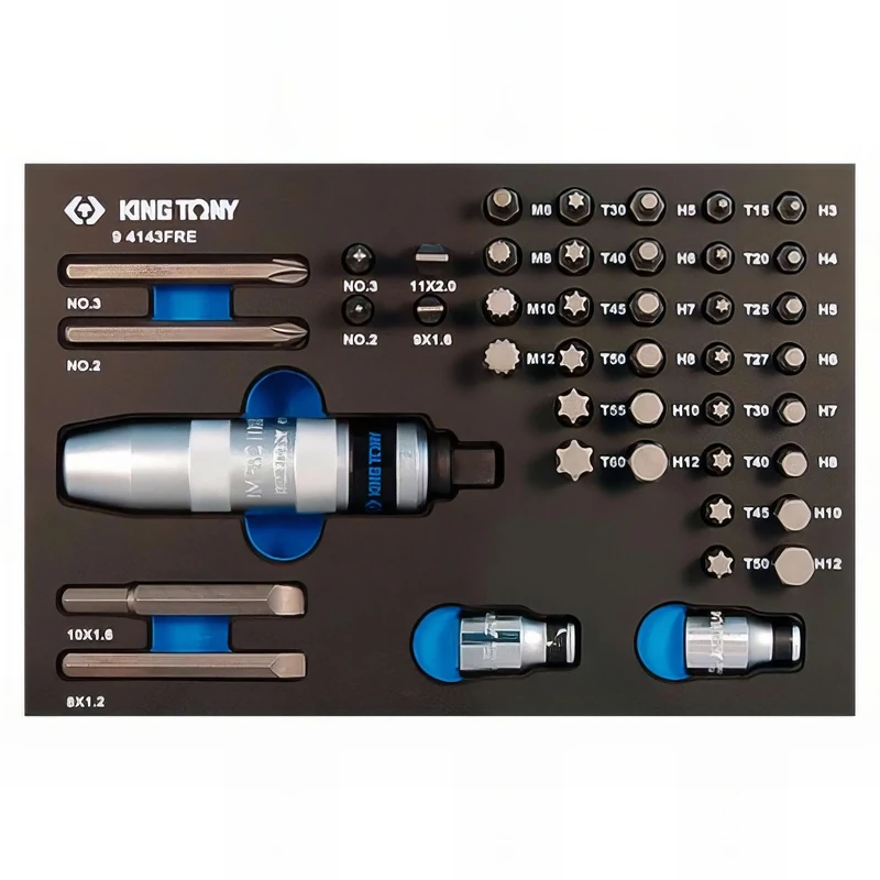 KING TONY 94143FRE Impact Screwdriver Eva Foam and PP, Set of 43