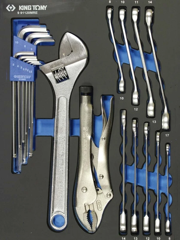 KING TONY 991120MRE Combination Spanners Tools Eva Foam and PP, Set of 20