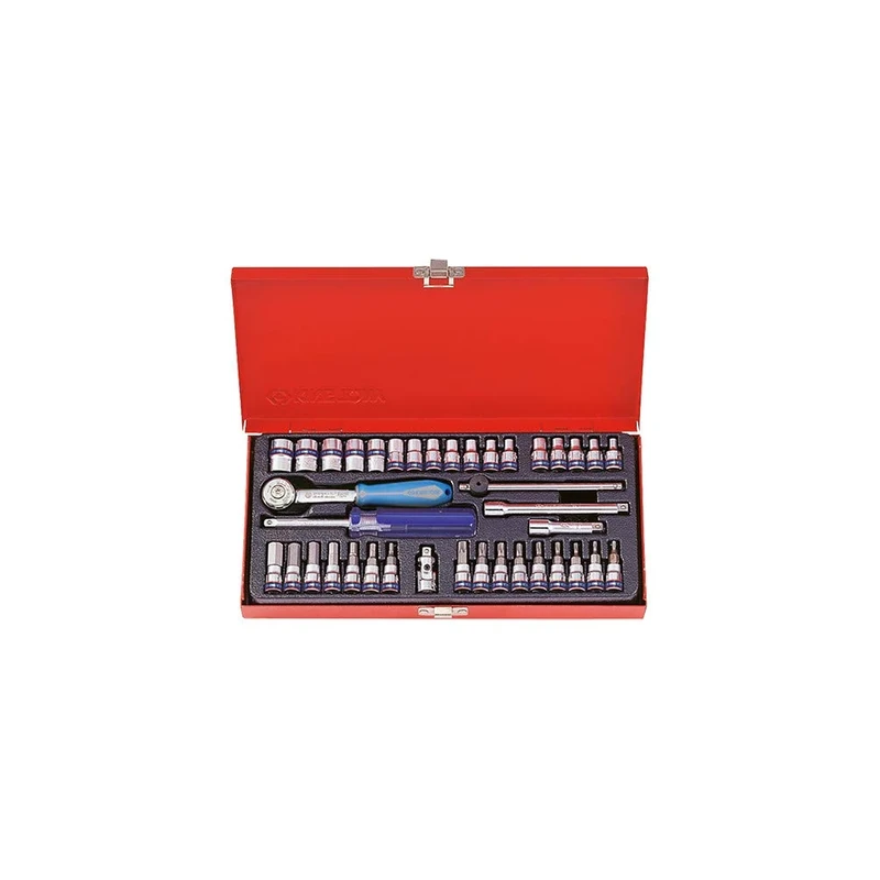 king tony 2539MR01 Set of Metric Sockets and Accessories, 1/4" Size, Pack of 39