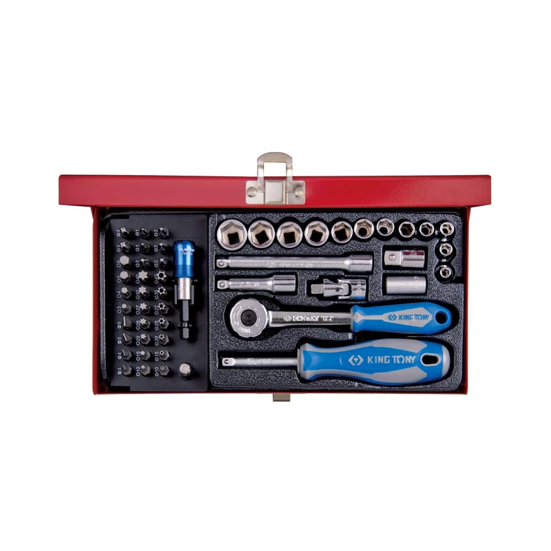 KING TONY 2551MR Socket and Bits Wrench, 1/4-inch, Set of 51