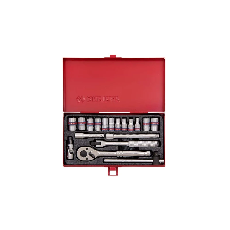 KING TONY 2519SR Socket Wrench, 1/4-inch, Set of 18