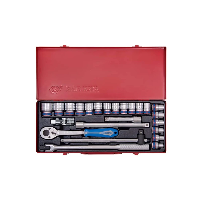 King Tony Cofre Vasos 1/2 Inch Carraca 32 Dientes - 24 Pieces