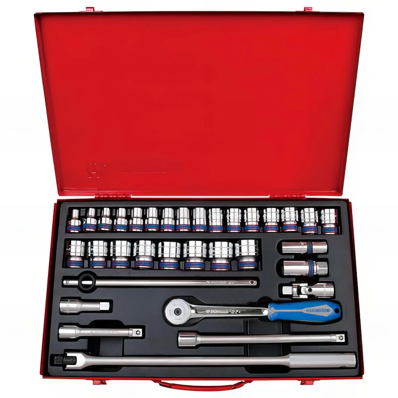 KING TONY 4034MRG Socket Wrench, 1/2-inch, Set of 33