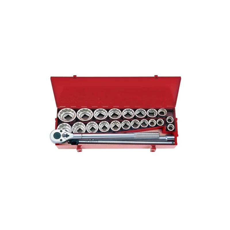 King Tony Cofre Vasos 3/4 Inch Bi-Hexagonal Métrico y Pulgada - 24 Pieces